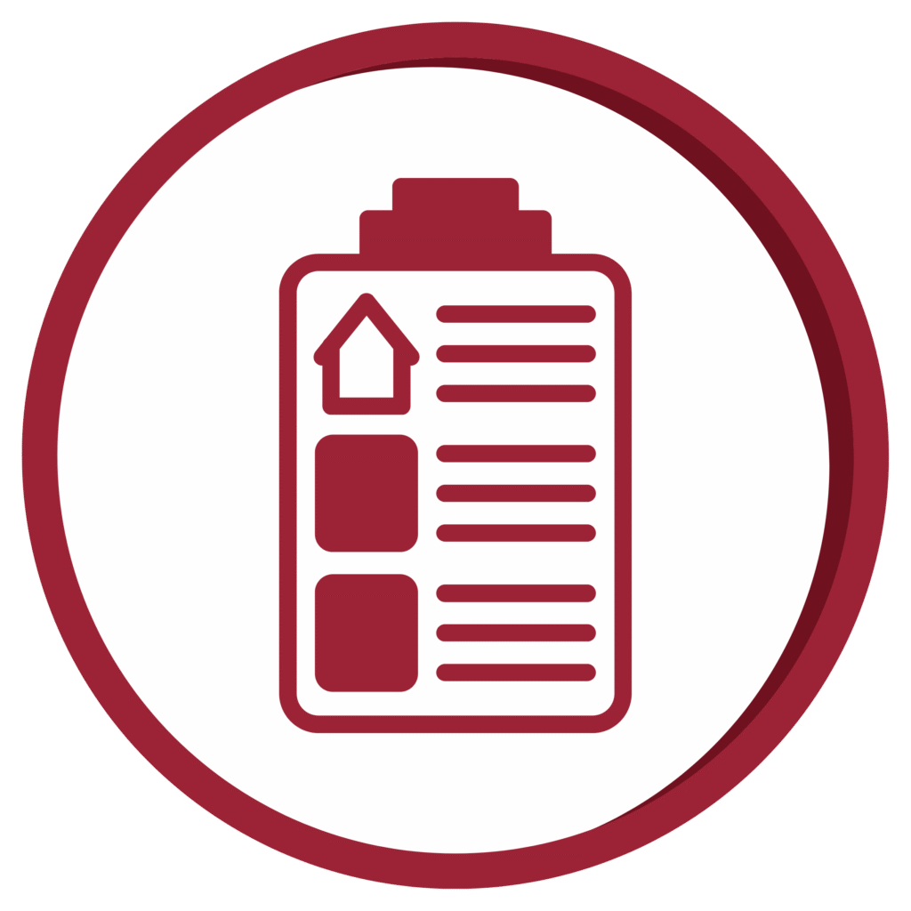 Rentals & Property Management icon – clipboard and a house.